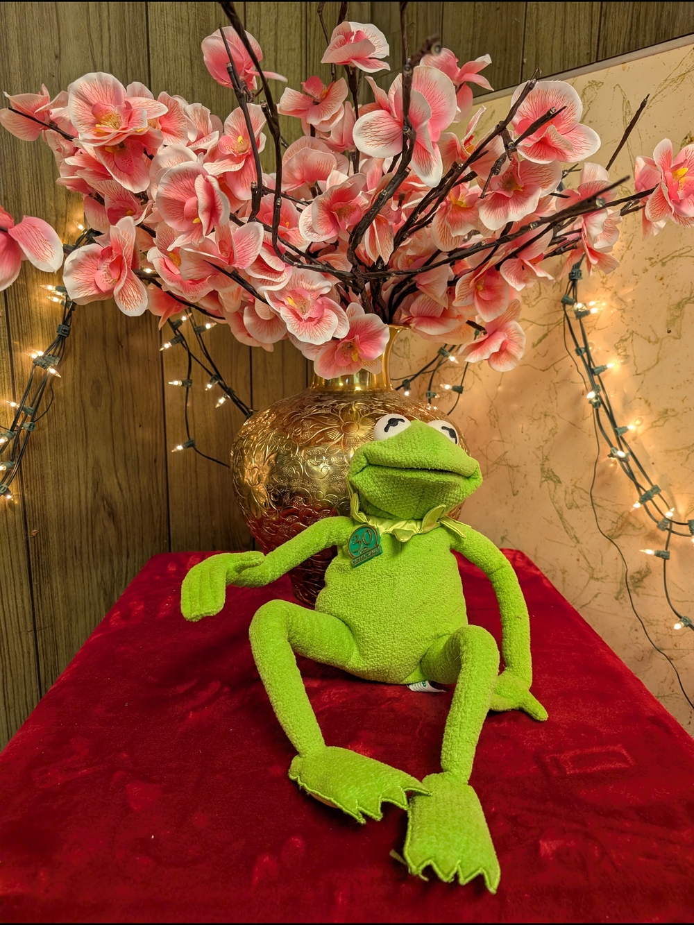 Tyco Bright Lime Green Plus Kermit The frog Anniversary Pin.
